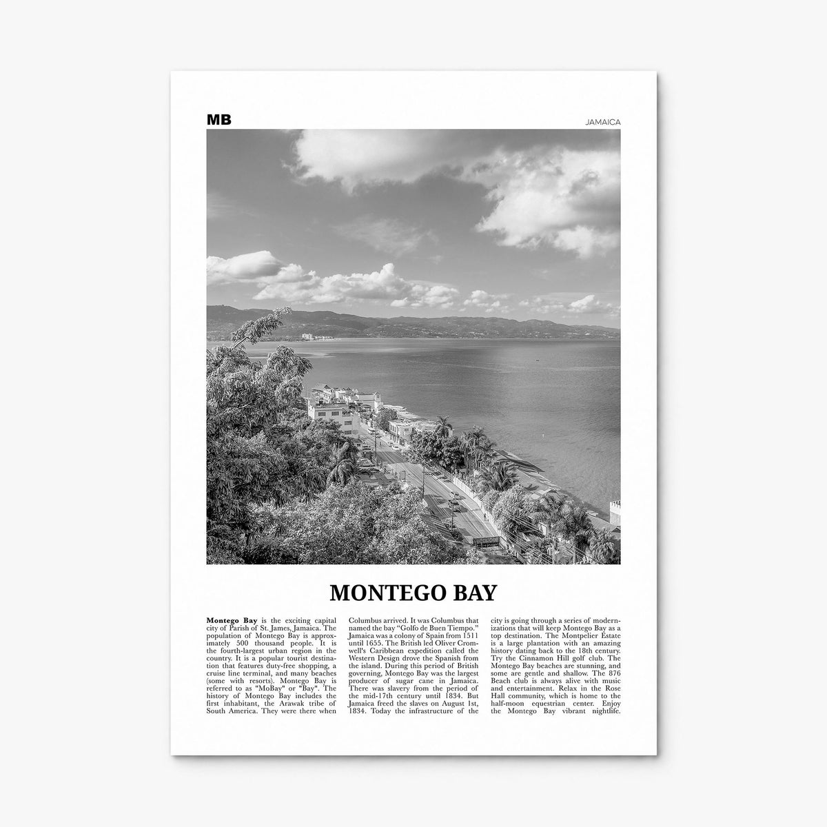 Montego Bay Newspaper Poster, print only (unframed)