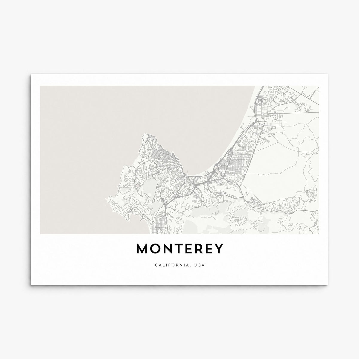 Monterey, California Map Poster, print only (unframed)