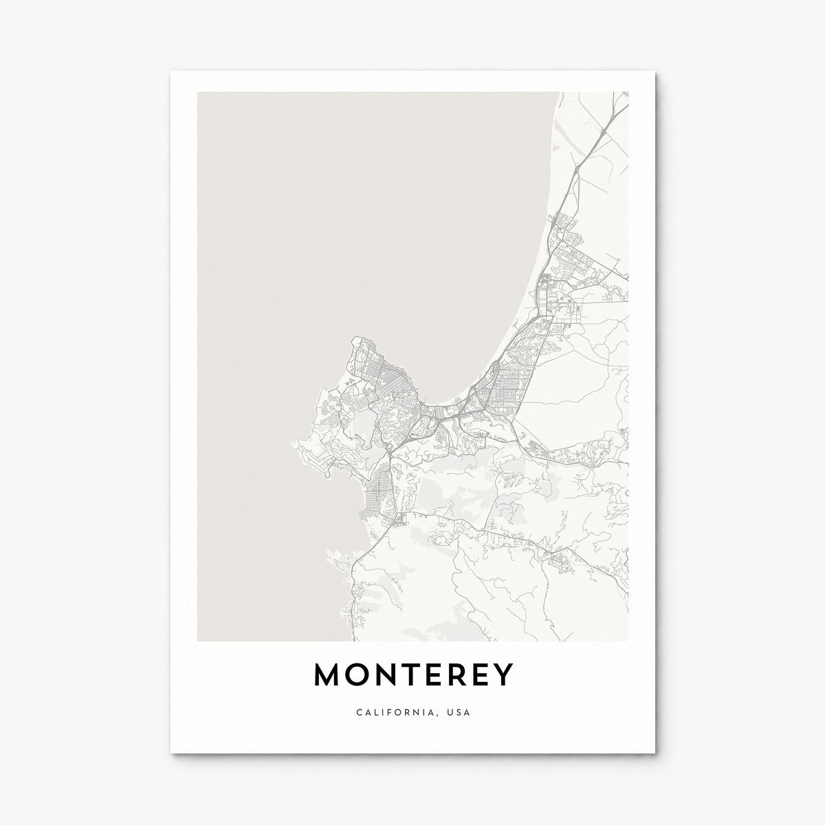 Monterey, California Map Poster, print only (unframed)