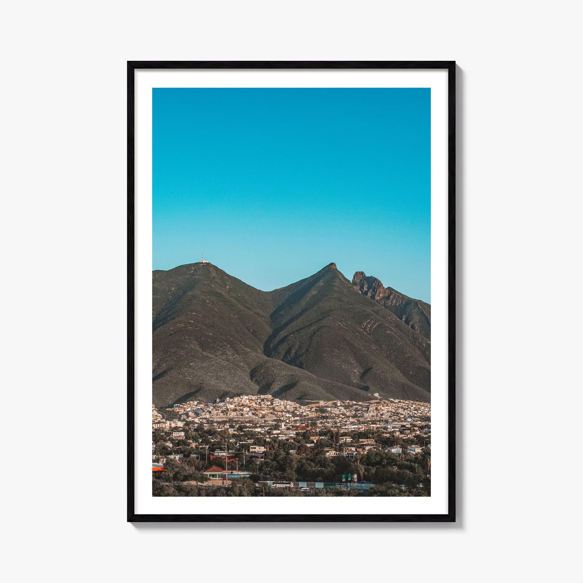Monterrey colorful photo poster of Mexico – vertical wall art, unframed print shown in interior mockup
