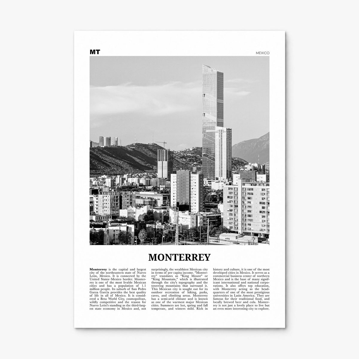 Monterrey Newspaper No 1 Poster, print only (unframed)