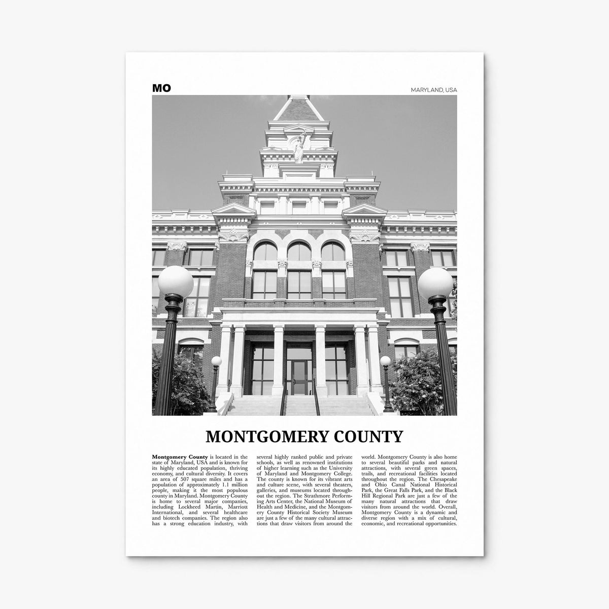 Montgomery County, Maryland Newspaper Poster, print only (unframed)