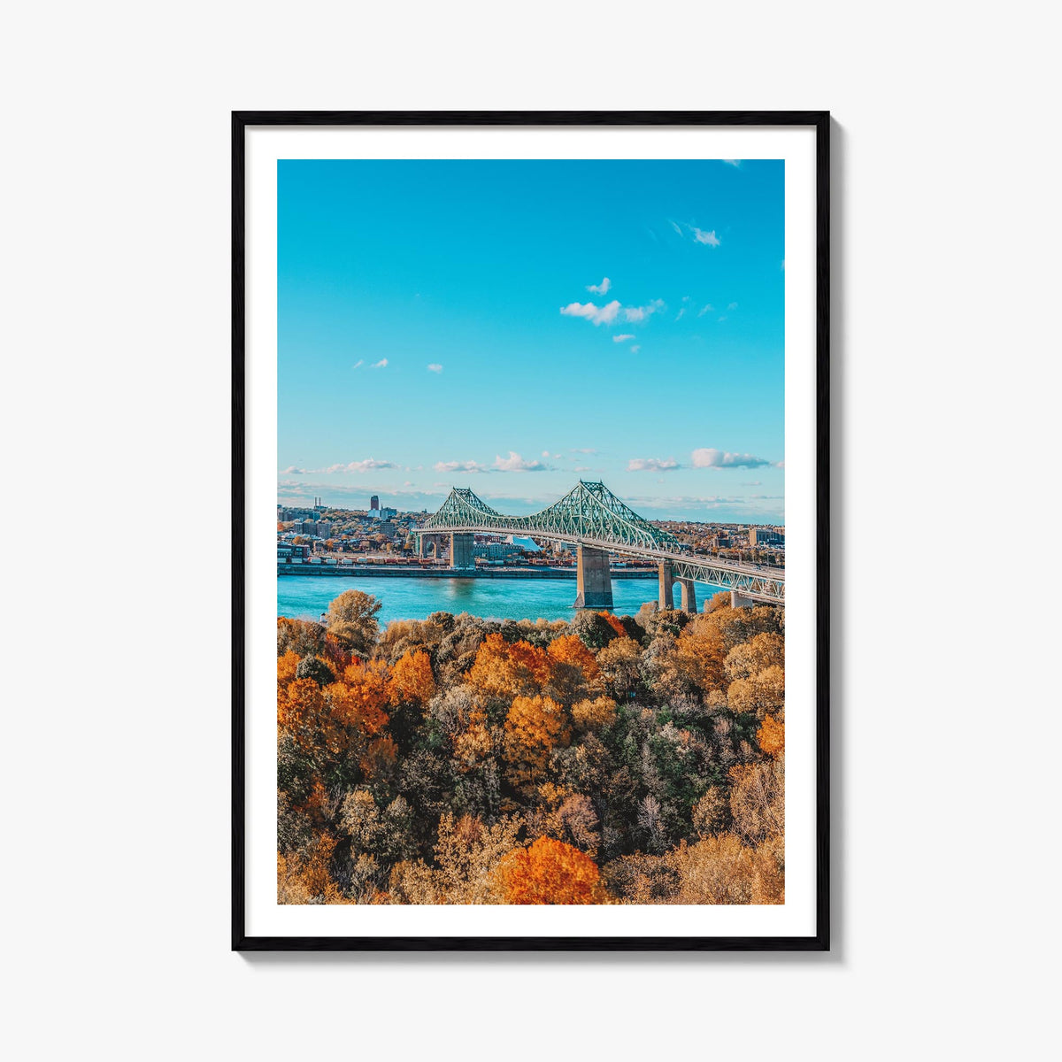 Montreal no. 1 colorful photo poster of Quebec, Canada – vertical wall art, unframed print shown in interior mockup