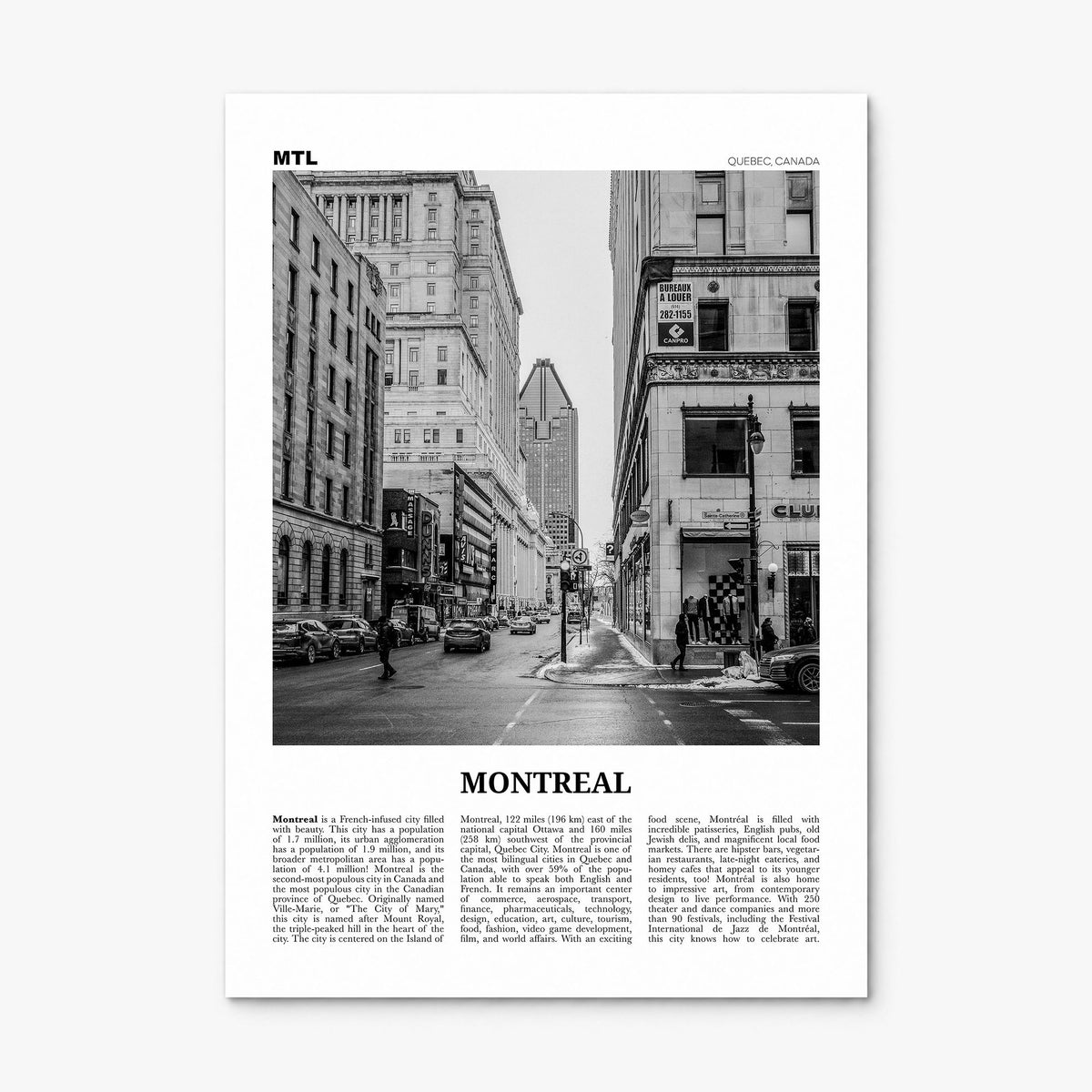 Montreal Newspaper No 2 Poster, print only (unframed)
