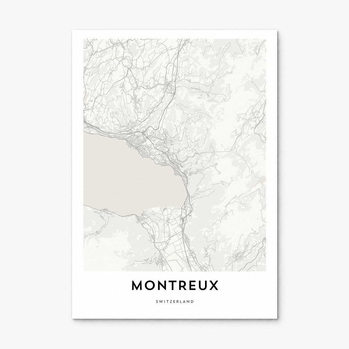 Montreux Map Poster, print only (unframed)