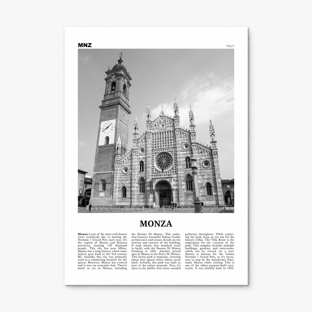 Monza Newspaper Poster, print only (unframed)
