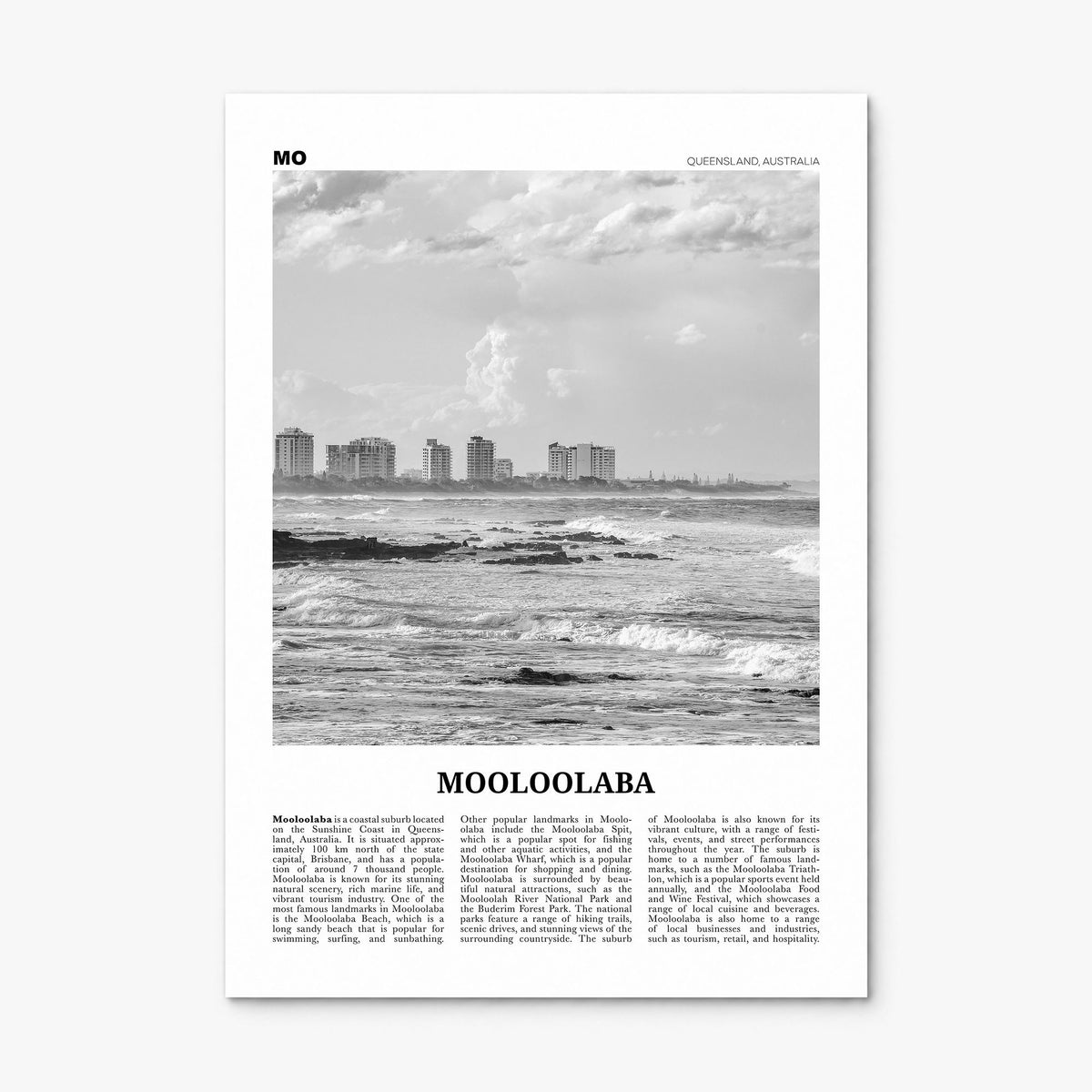 Mooloolaba Newspaper Poster, print only (unframed)