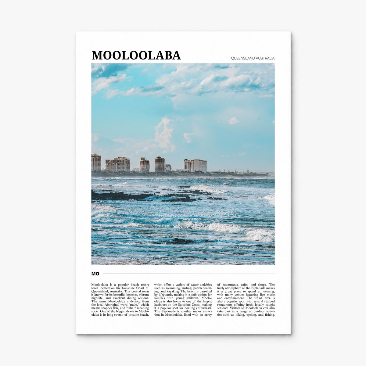 Mooloolaba Travel Poster, print only (unframed)