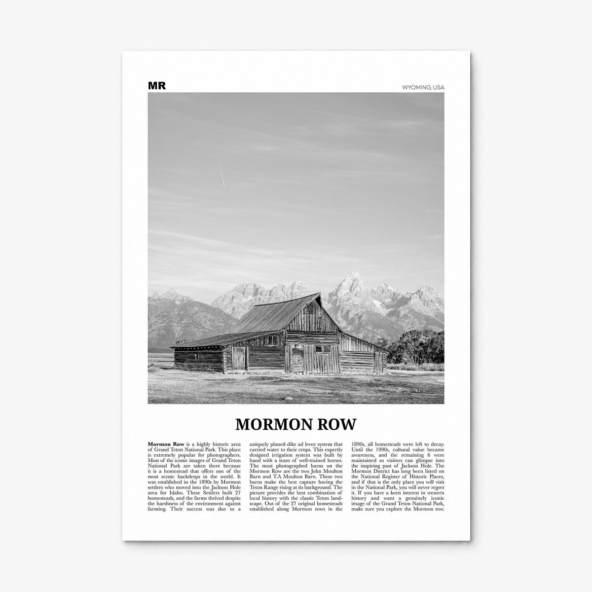 Mormon Row Newspaper Poster, print only (unframed)