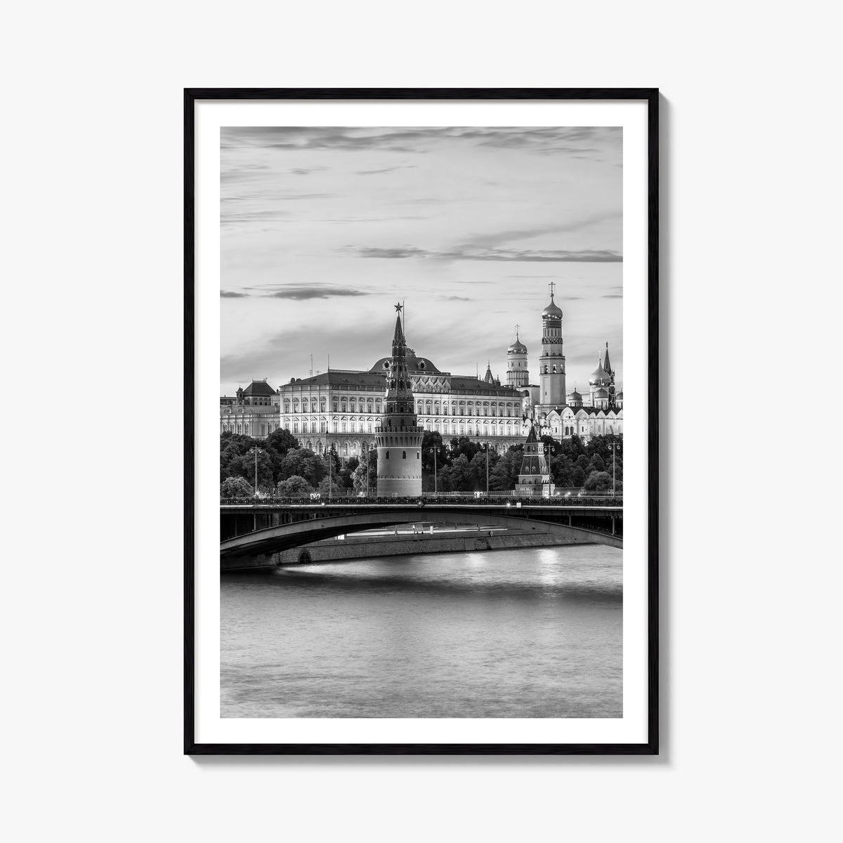 Moscow, Russia black & white photo poster of Russia – vertical wall art, unframed print shown in interior mockup