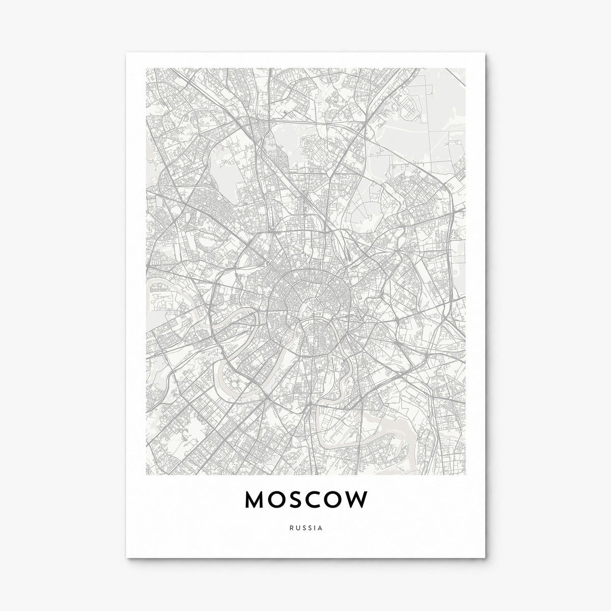 Moscow, Russia Map Poster, print only (unframed)