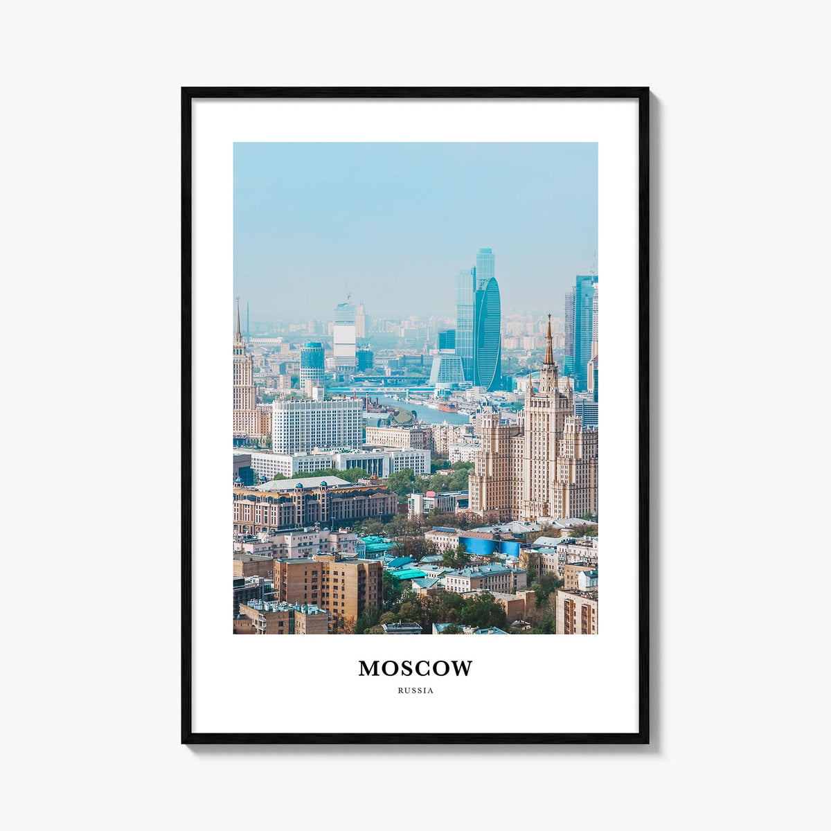 Moscow, Russia no. 2 colorful classic poster of Russia – vertical wall art, unframed print shown in interior mockup