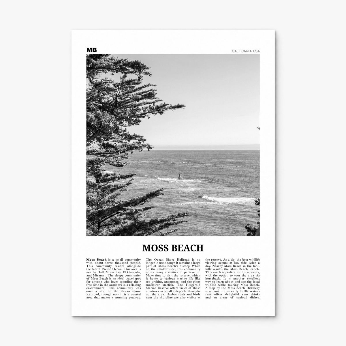 Moss Beach Newspaper Poster, print only (unframed)