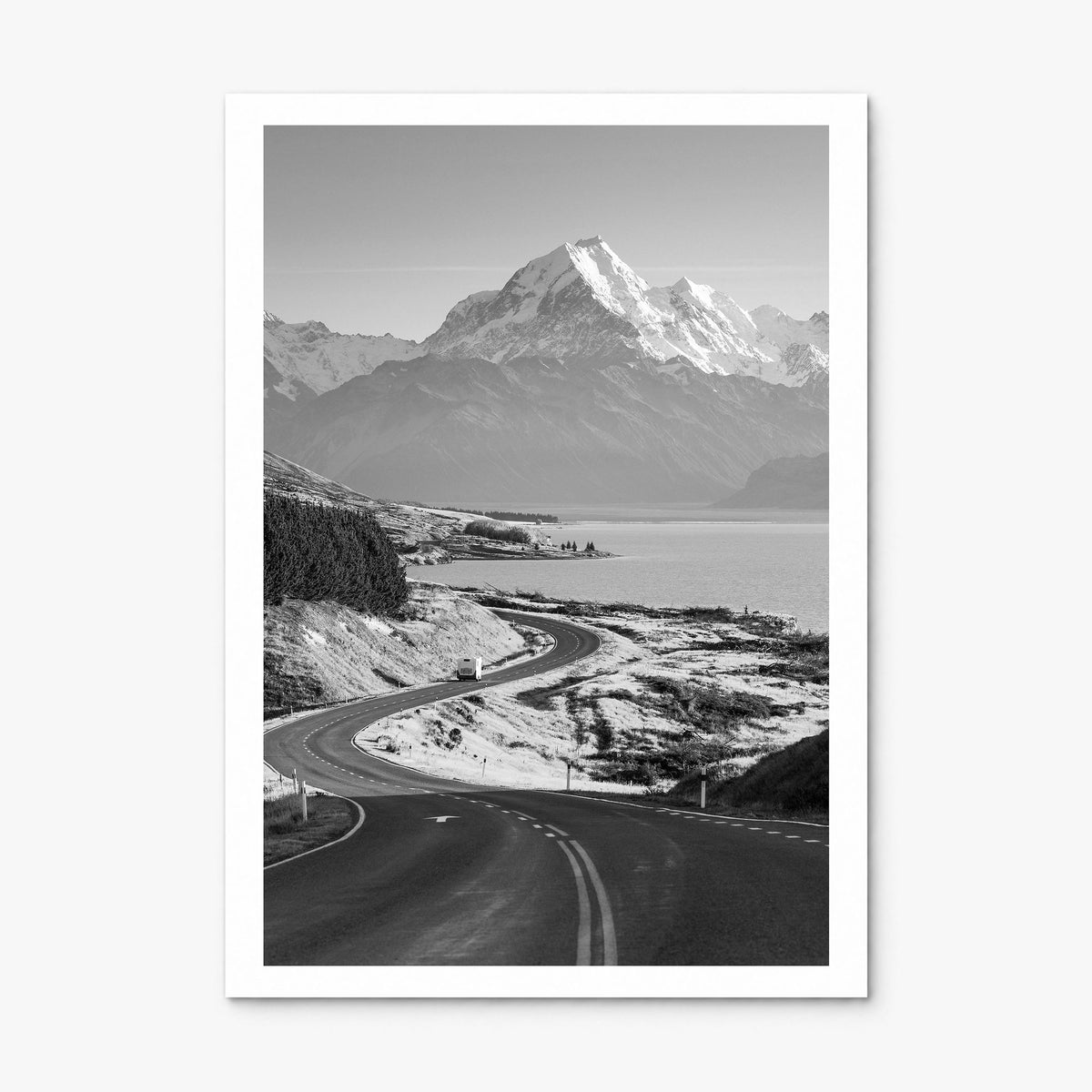 Mount Cook Photo Poster, print only (unframed), white border