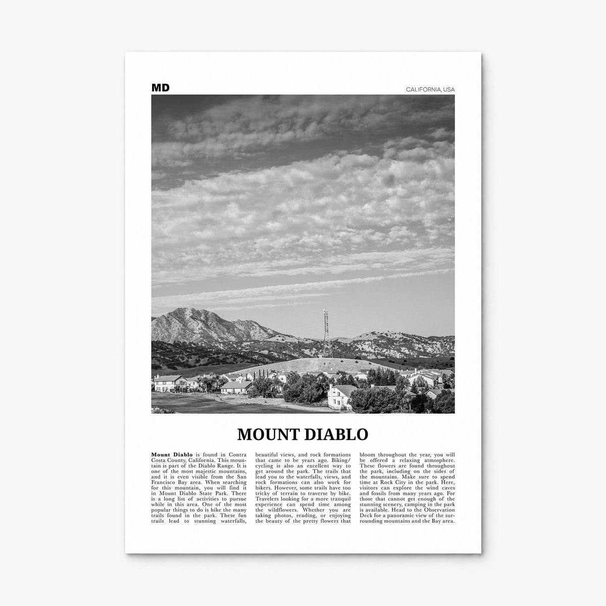 Mount Diablo Newspaper Poster, print only (unframed)