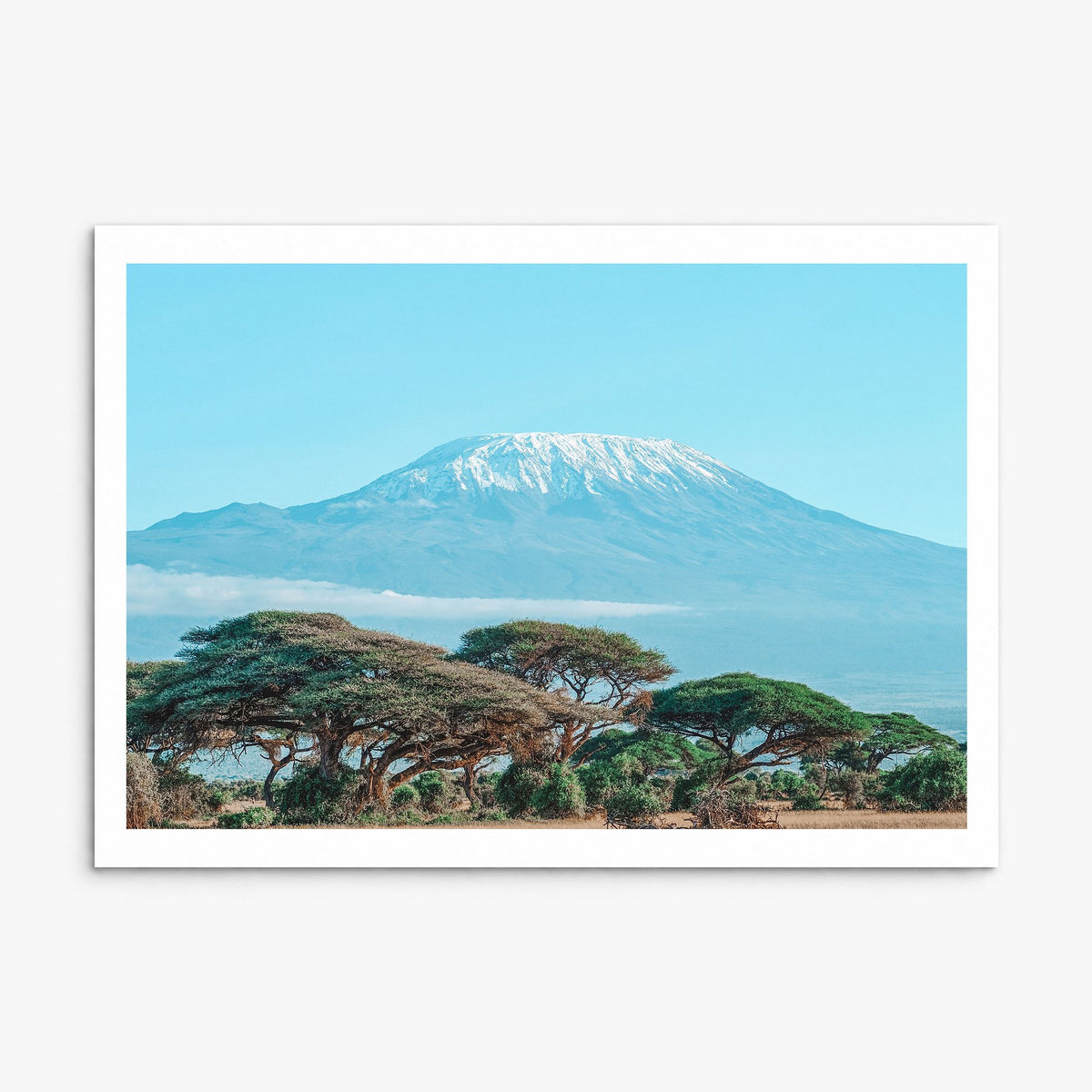 Mount Kilimanjaro Photo Poster, print only (unframed), white border