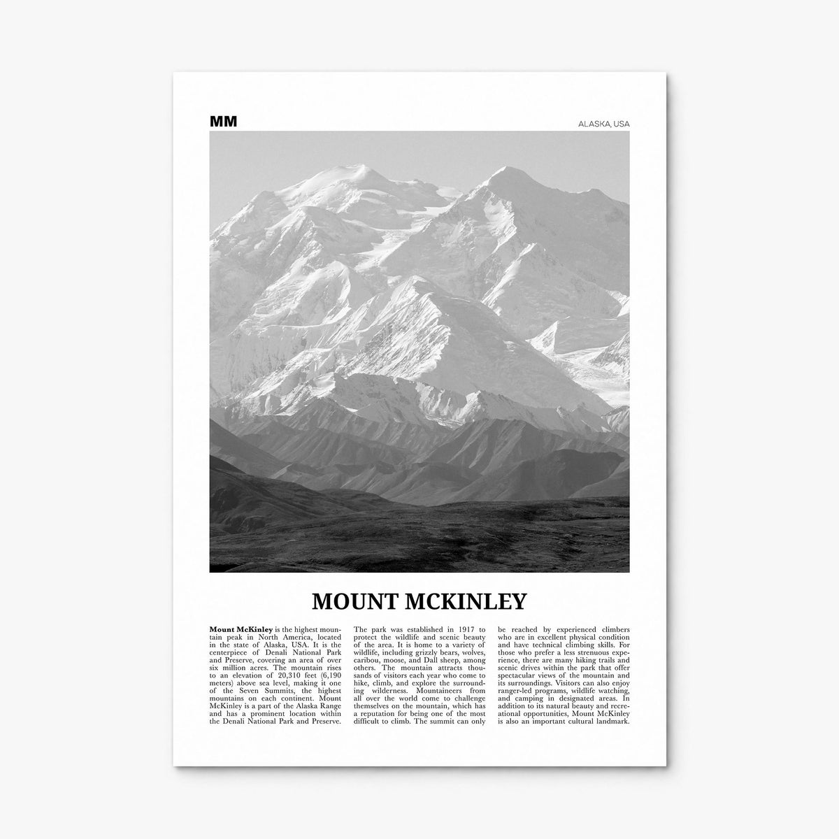 Mount Mckinley Newspaper Poster, print only (unframed)