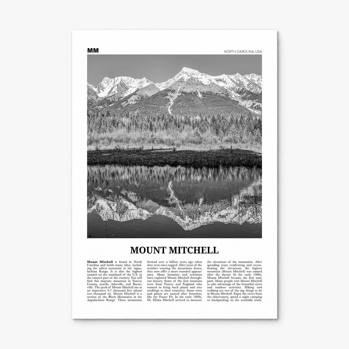 Mount Mitchell Newspaper Poster, print only (unframed)