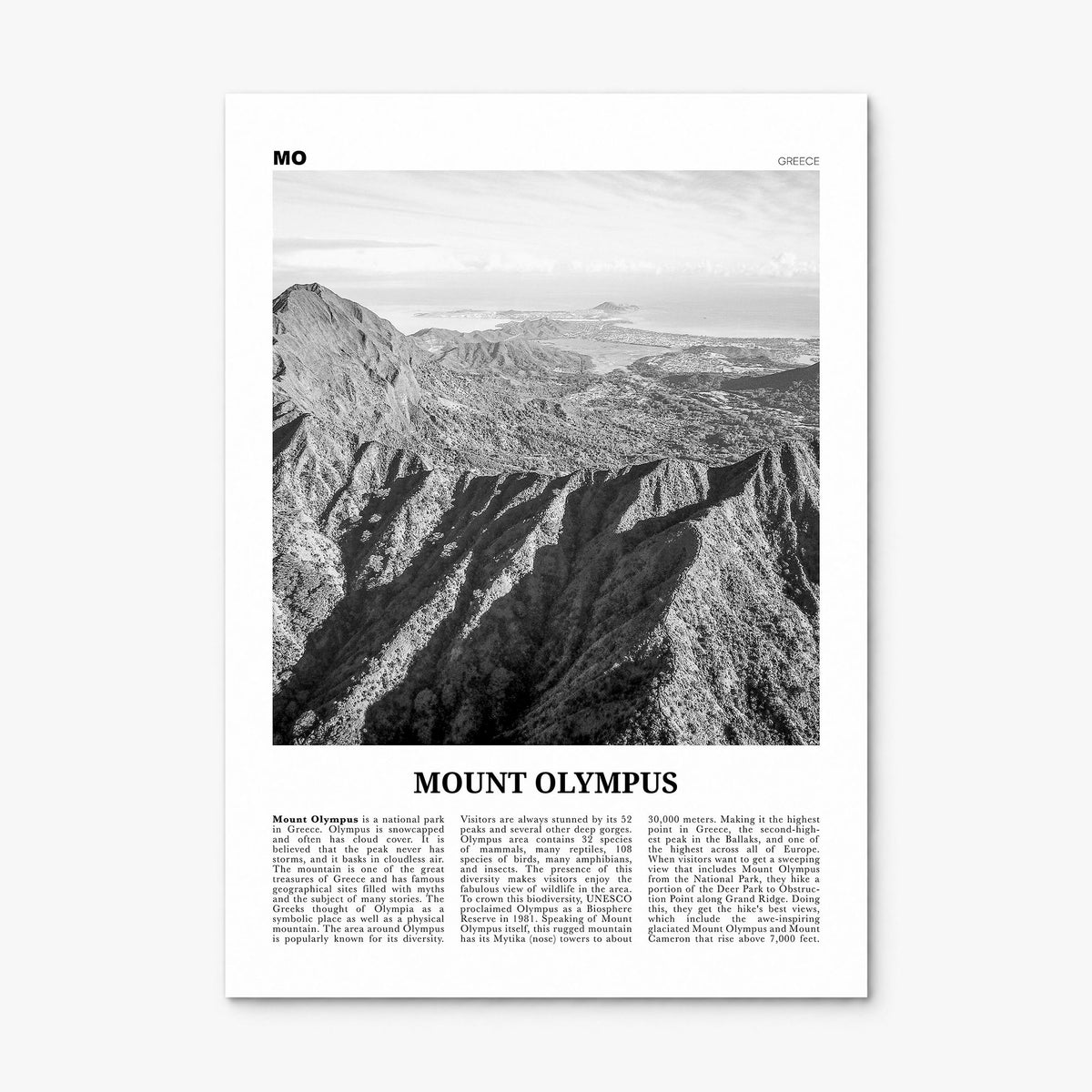 Mount Olympus Newspaper Poster, print only (unframed)