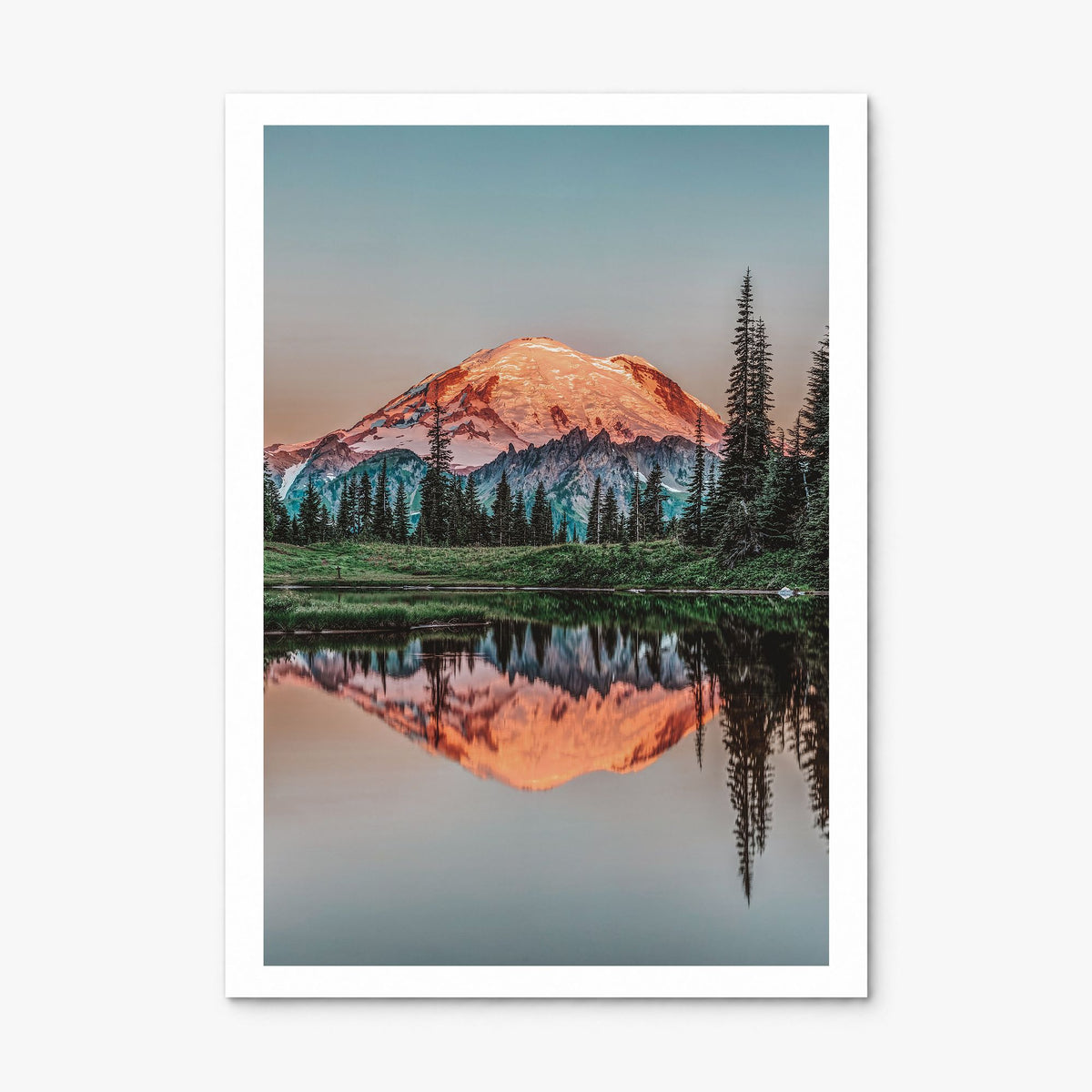 Mount Rainier Photo No 1 Poster, print only (unframed), white border