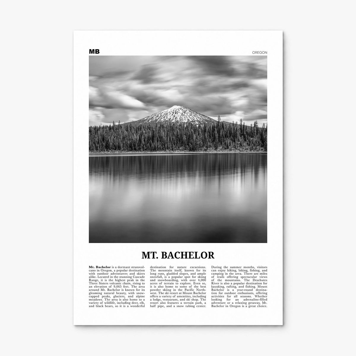 Mt. Bachelor Newspaper Poster, print only (unframed)