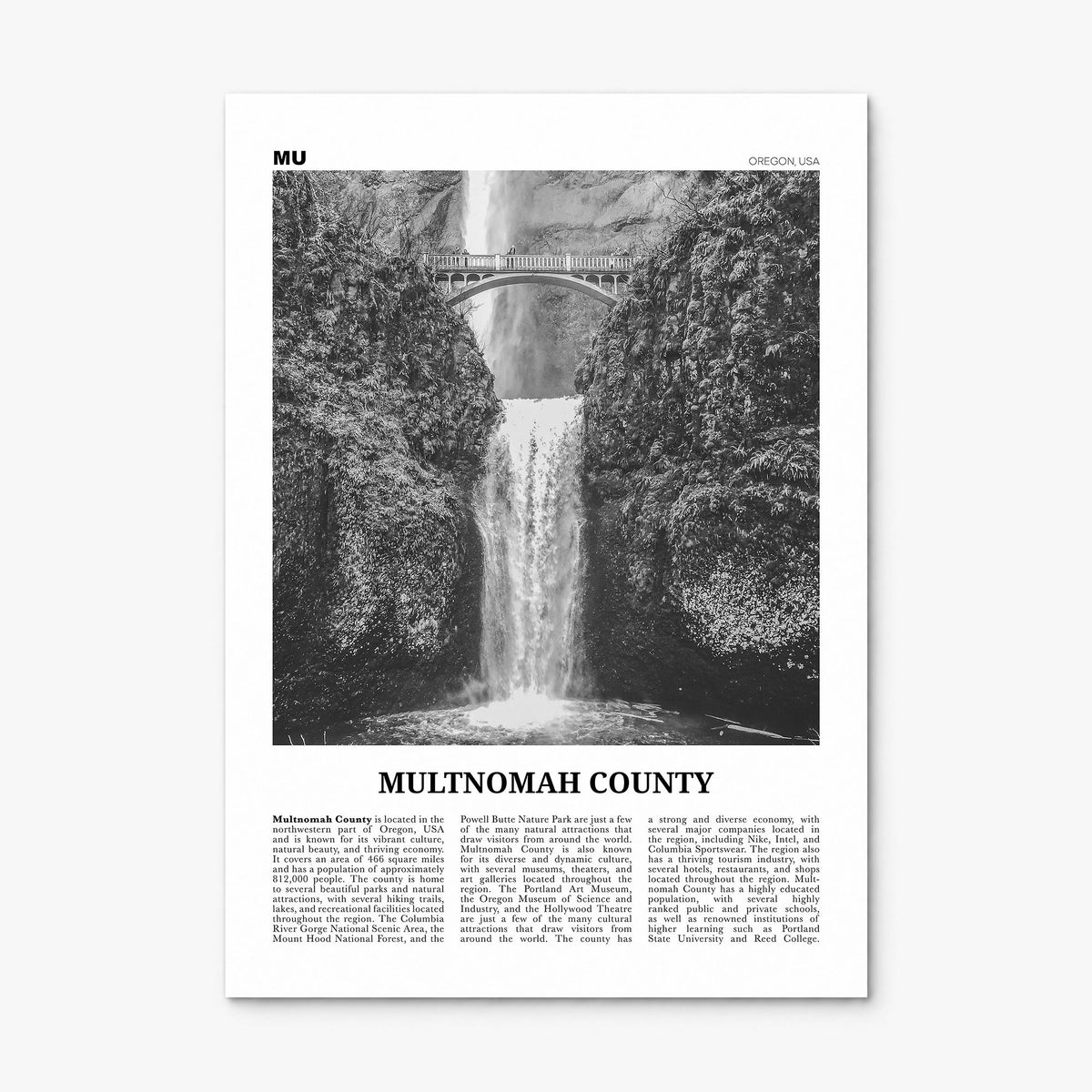Multnomah County Newspaper Poster, print only (unframed)