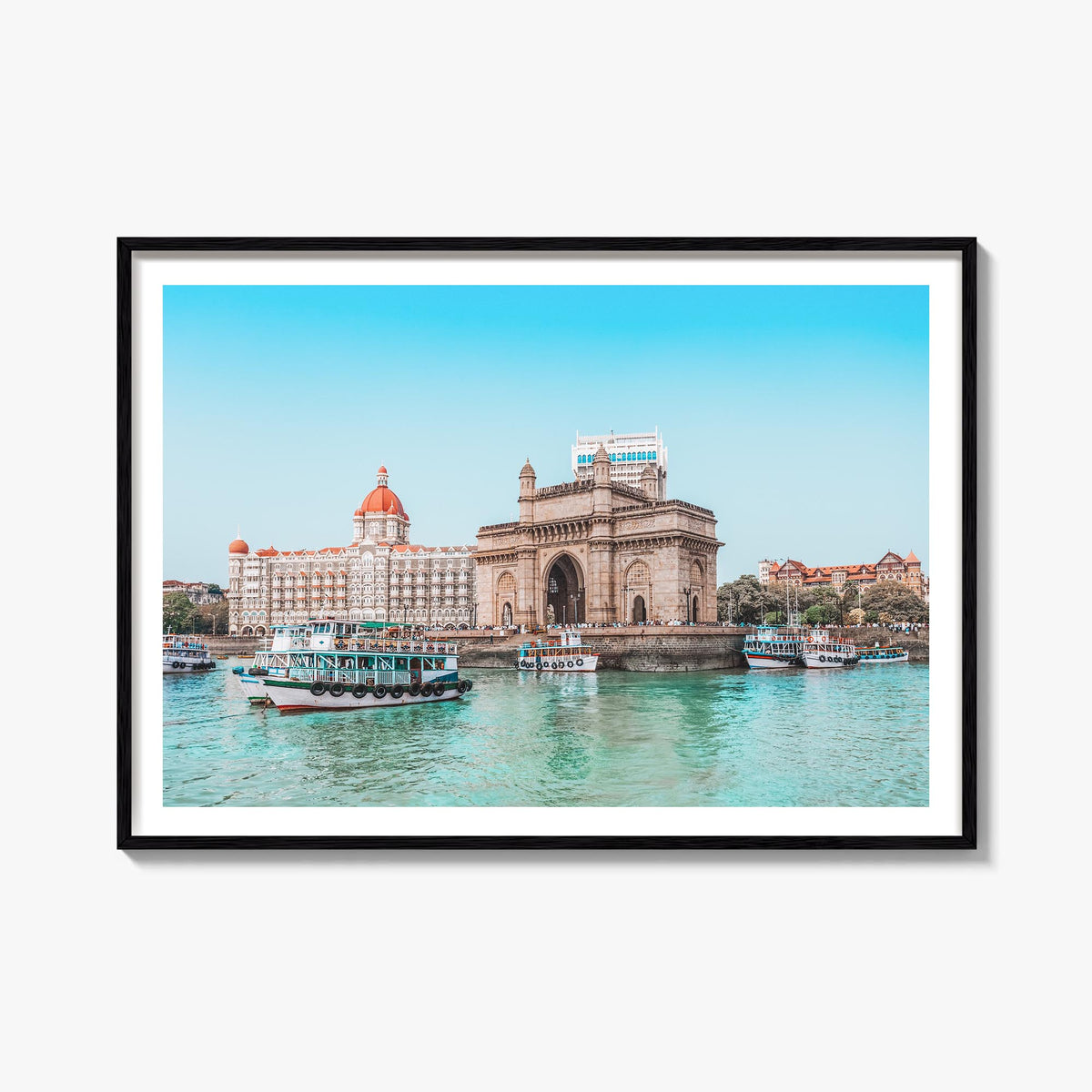 Mumbai colorful photo poster of India – horizontal wall art, unframed print shown in interior mockup