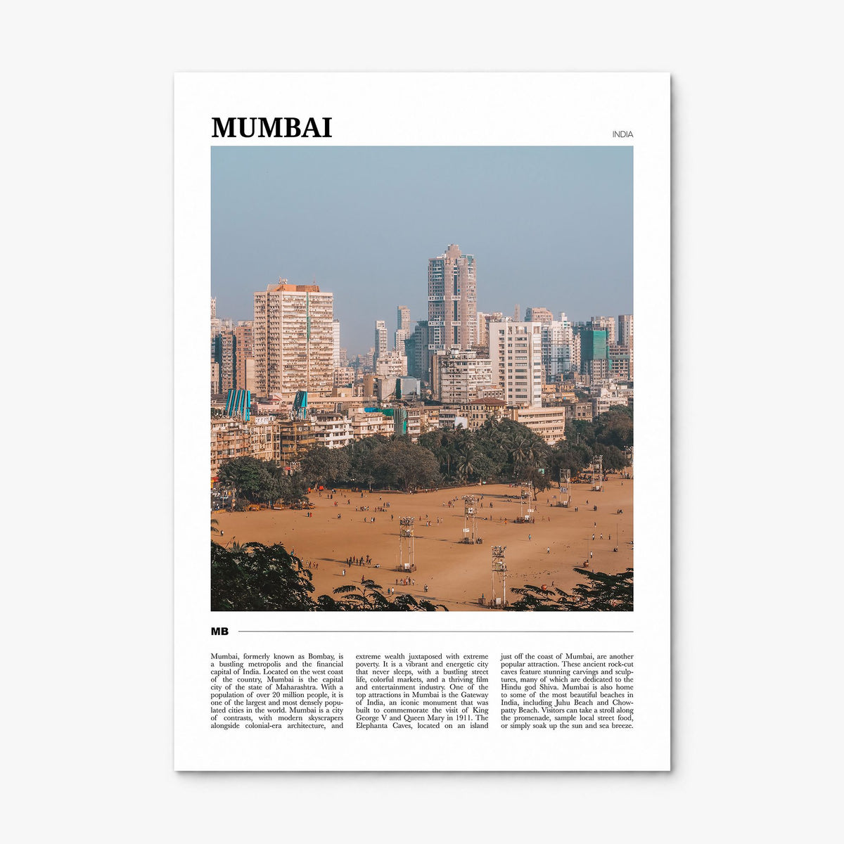 Mumbai Travel Poster, print only (unframed)