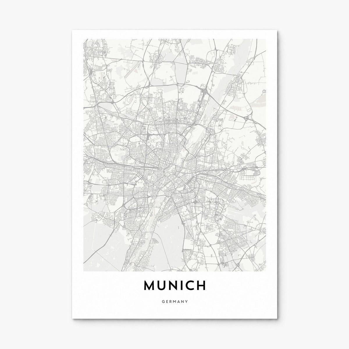 Munich Map Poster, print only (unframed)