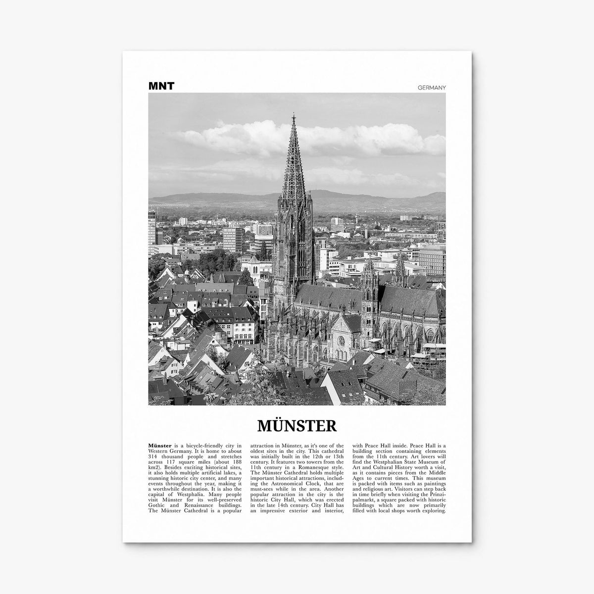 Münster Newspaper Poster, print only (unframed)