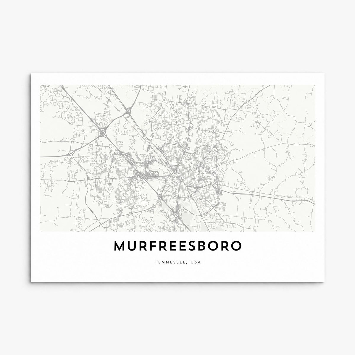 Murfreesboro Map Poster, print only (unframed)