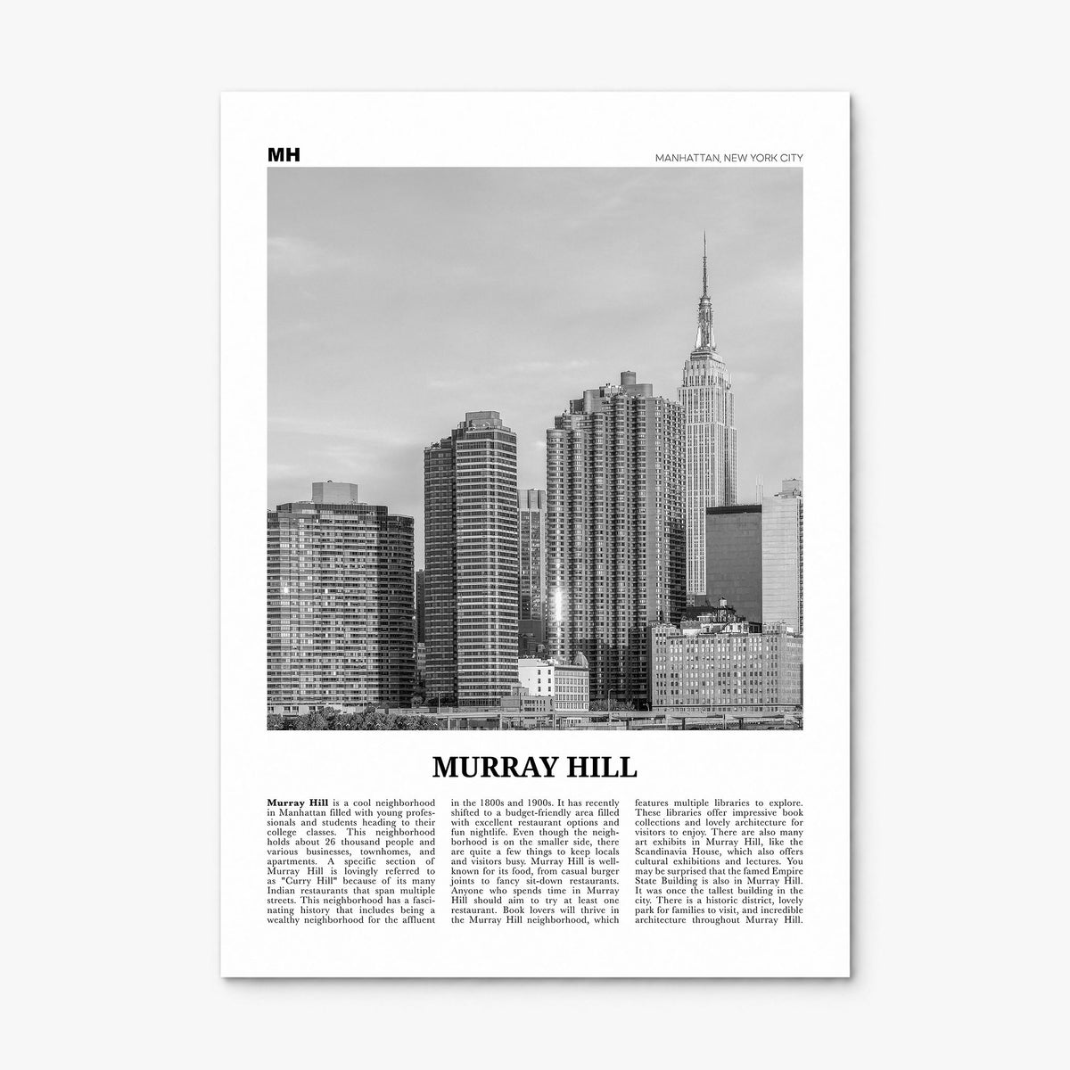 Murray Hill Newspaper Poster, print only (unframed)