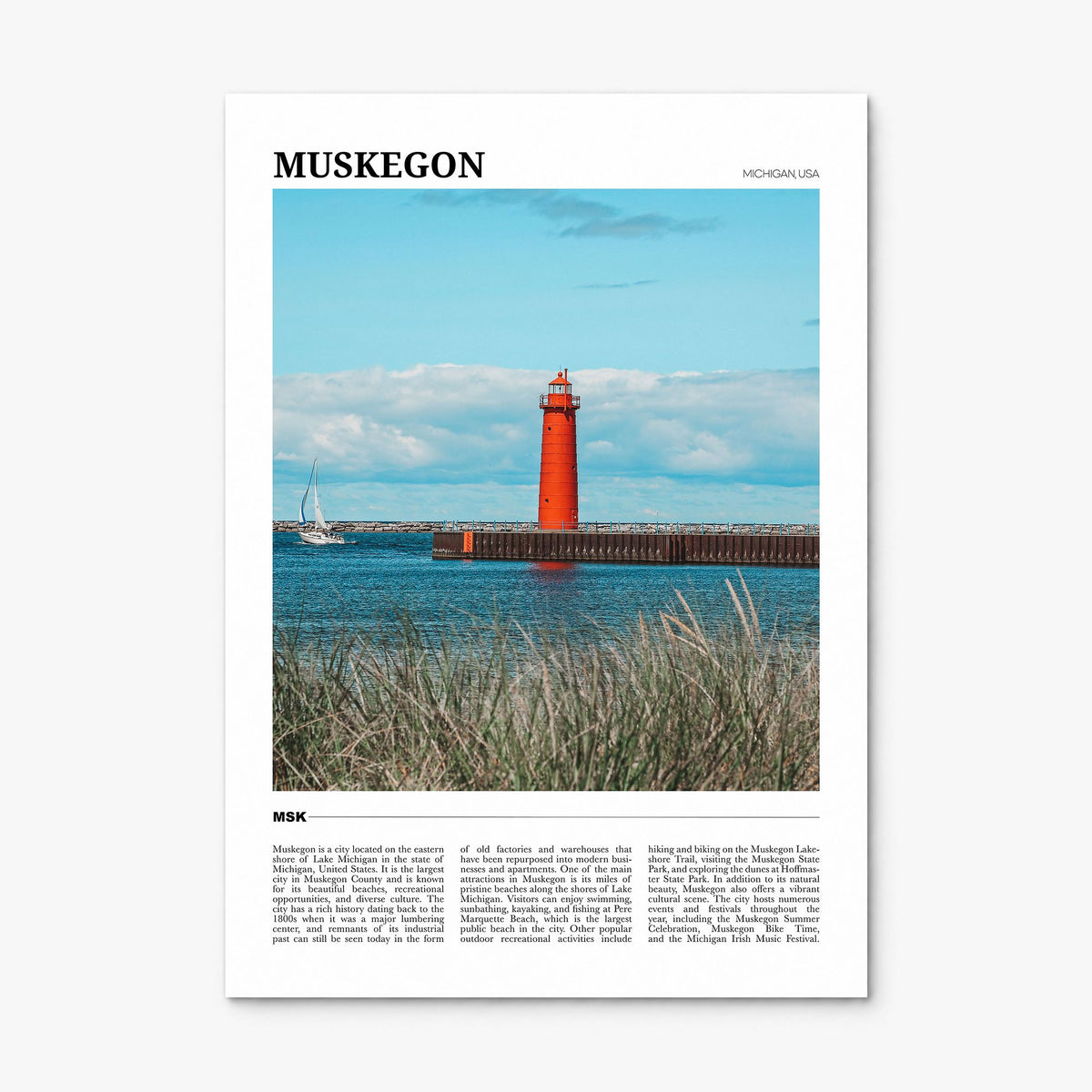 Muskegon Travel Poster, print only (unframed)