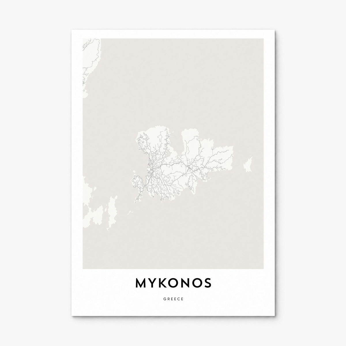 Mykonos Map Poster, print only (unframed)