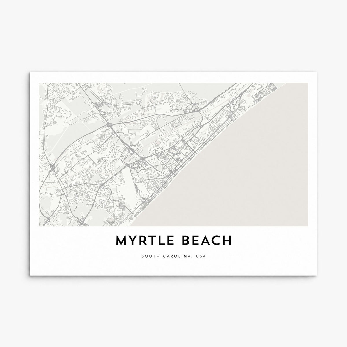 Myrtle Beach Map Poster, print only (unframed)