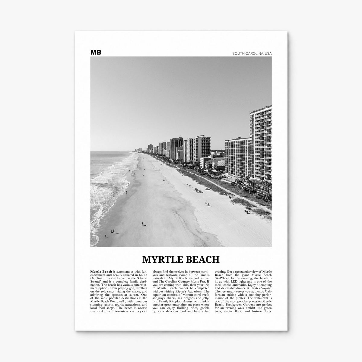Myrtle Beach Newspaper Poster, print only (unframed)