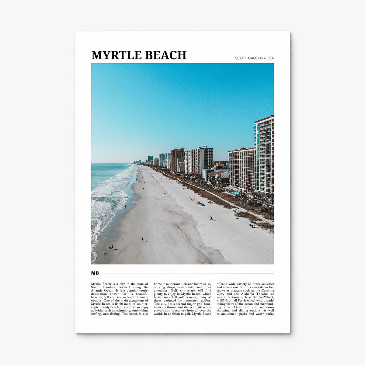 Myrtle Beach Travel Poster, print only (unframed)