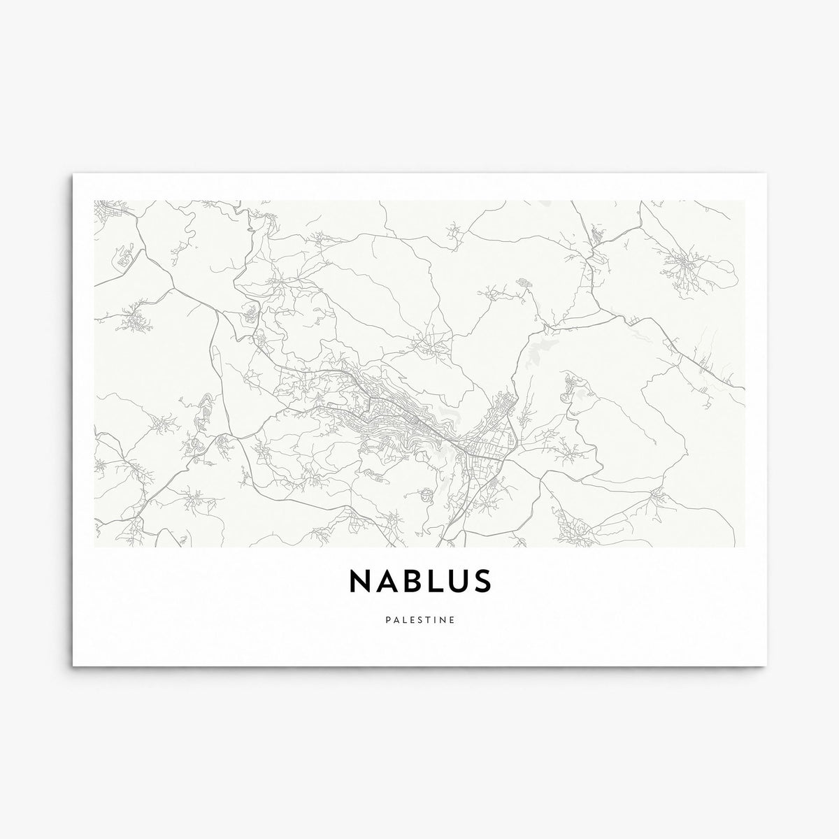 Nablus Map Poster, print only (unframed)