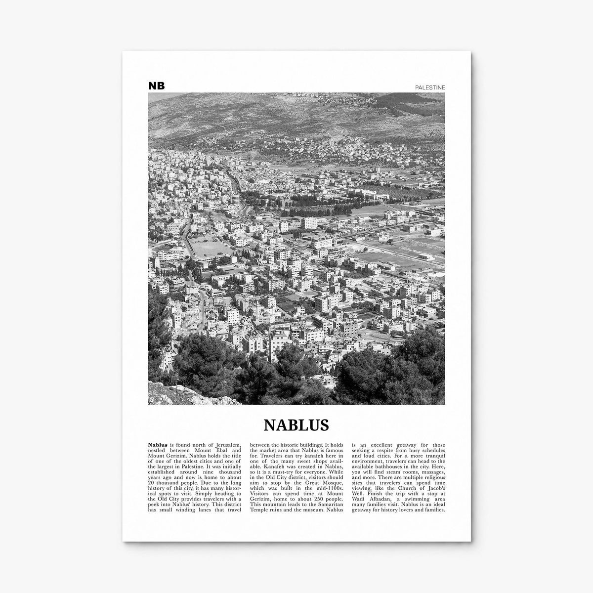 Nablus Newspaper Poster, print only (unframed)