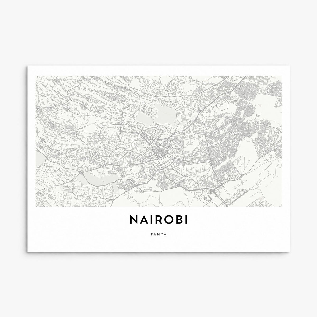 Nairobi Map Poster, print only (unframed)