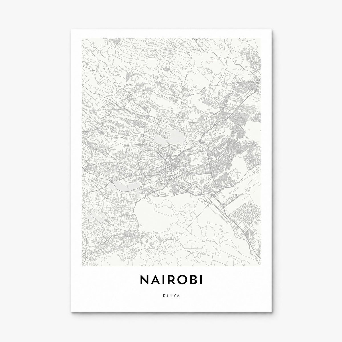 Nairobi Map Poster, print only (unframed)