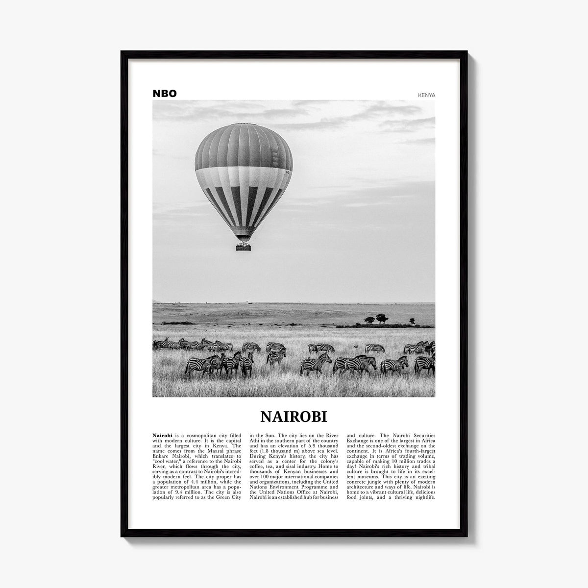 Nairobi Newspaper No 2 Poster, framed poster mockup