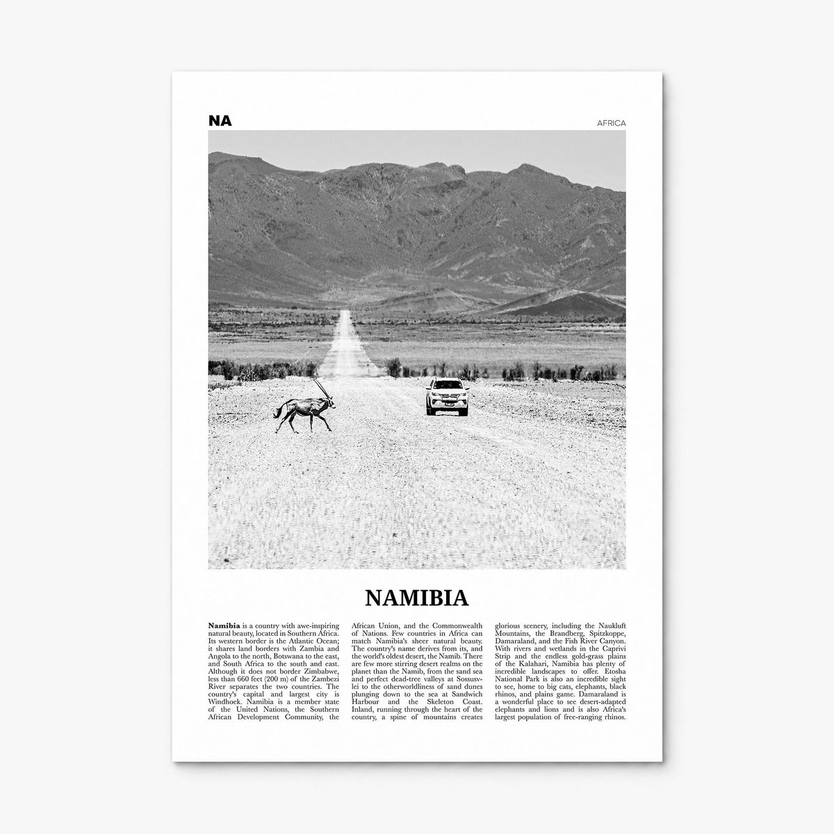 Namibia Newspaper Poster, print only (unframed)