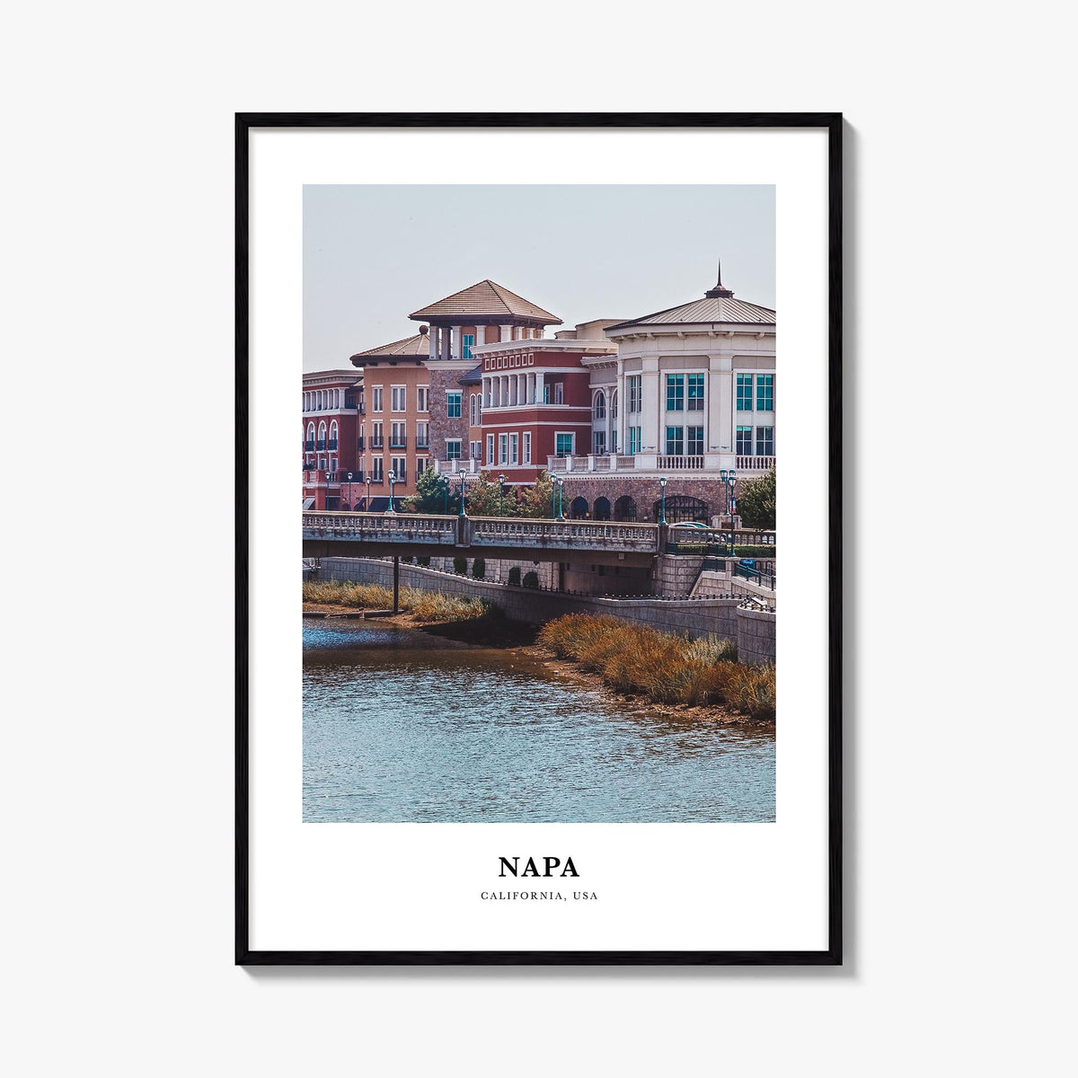 Napa colorful classic poster of California, USA – vertical wall art, unframed print shown in interior mockup