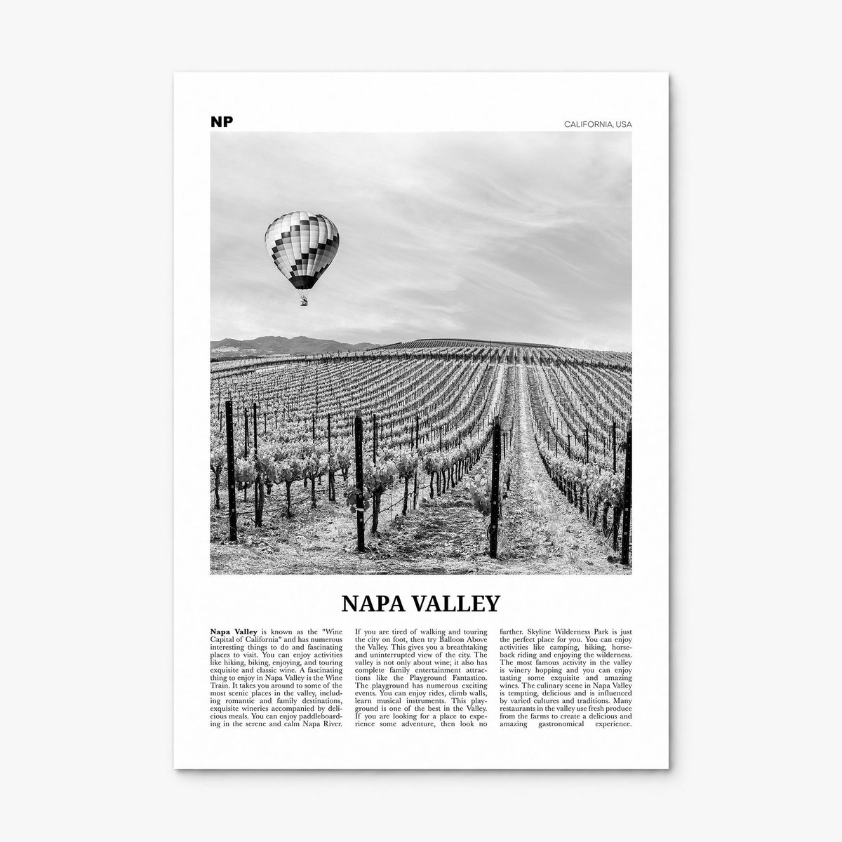 Napa Valley Newspaper Poster, print only (unframed)