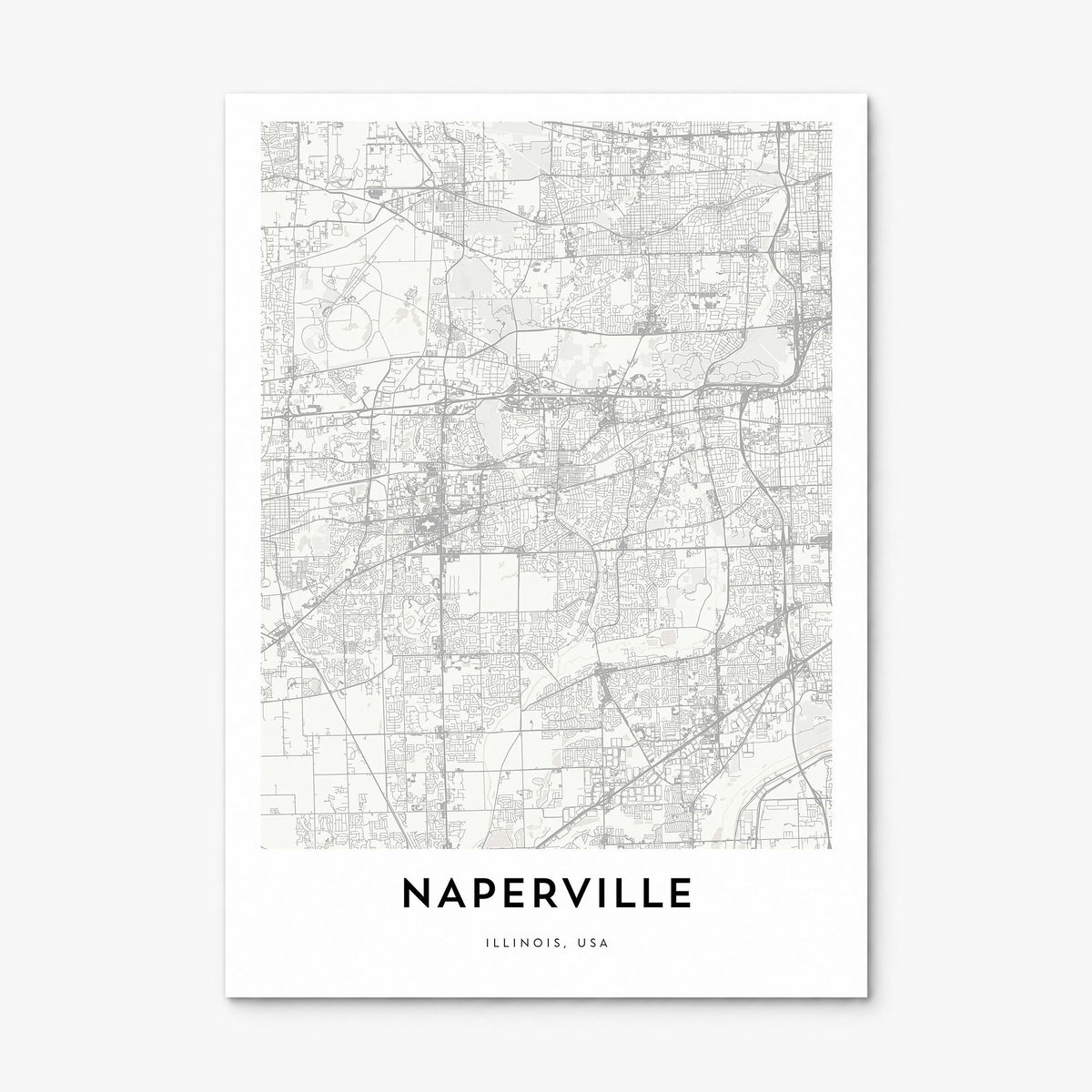 Naperville Map Poster, print only (unframed)
