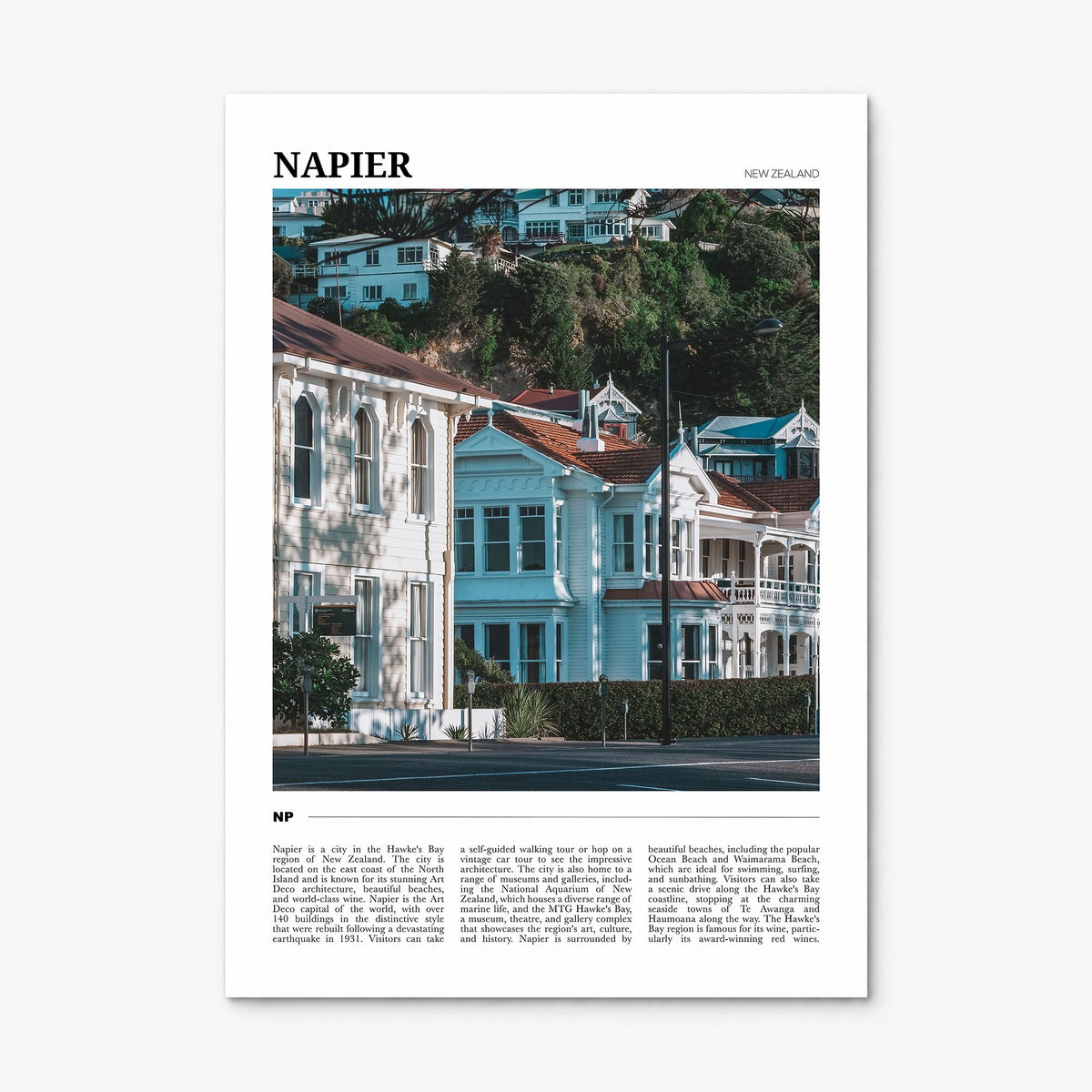Napier Travel Poster, print only (unframed)
