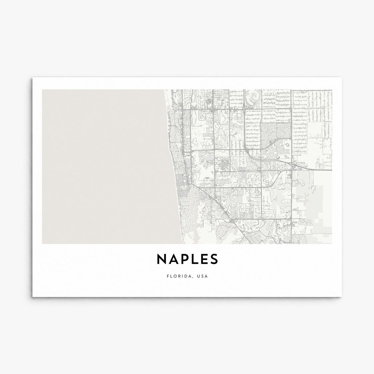 Naples, Florida Map Poster, print only (unframed)