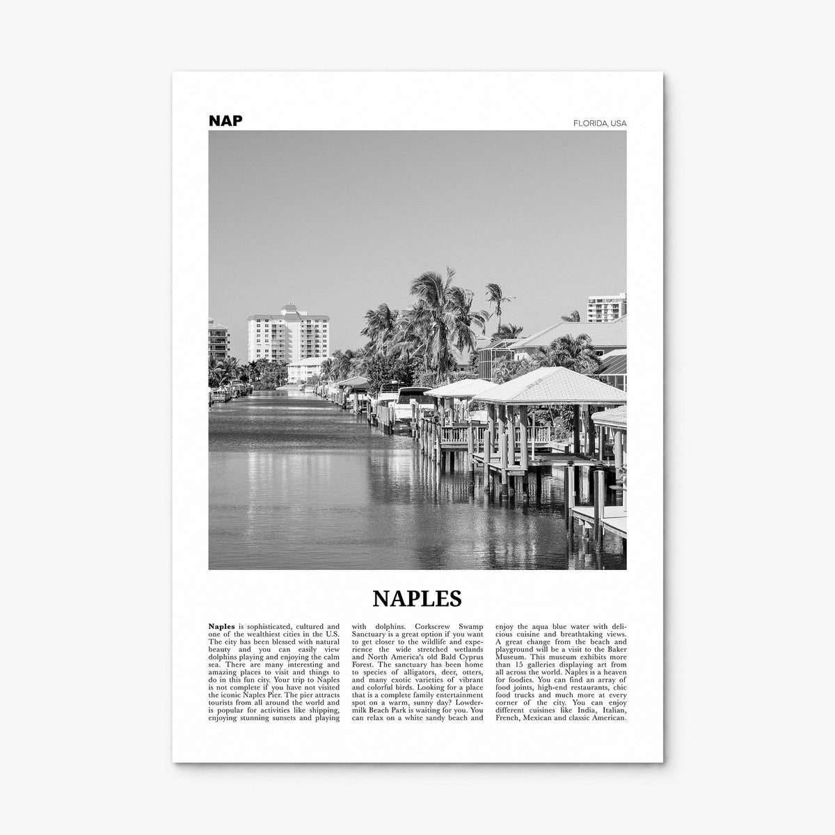 Naples, Florida Newspaper Poster, print only (unframed)