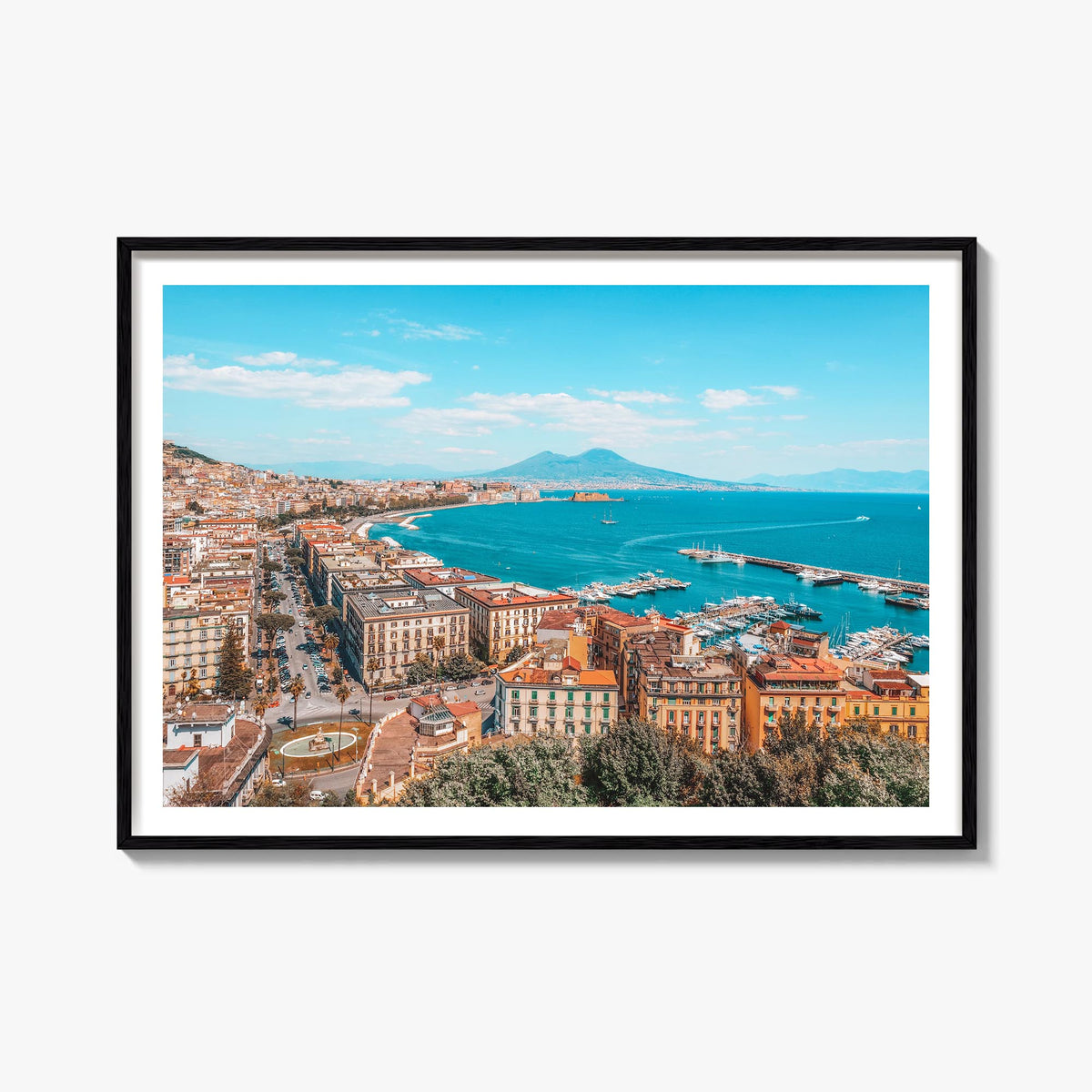 Naples, Italy colorful photo poster of Italy – horizontal wall art, unframed print shown in interior mockup